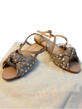 Loeffler Randall Francie Knot Slingback Sandals with Silver Dot Accents Size 6